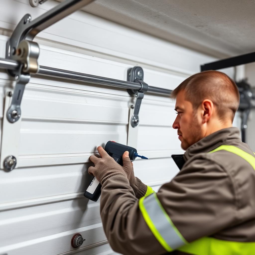 Garage door maintenance service with lubrication and inspection